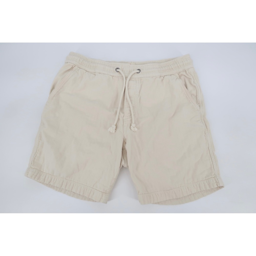 Marine Layer 6" Saturday Beach Shorts Mens Small Beige Drawstring Elastic Waist